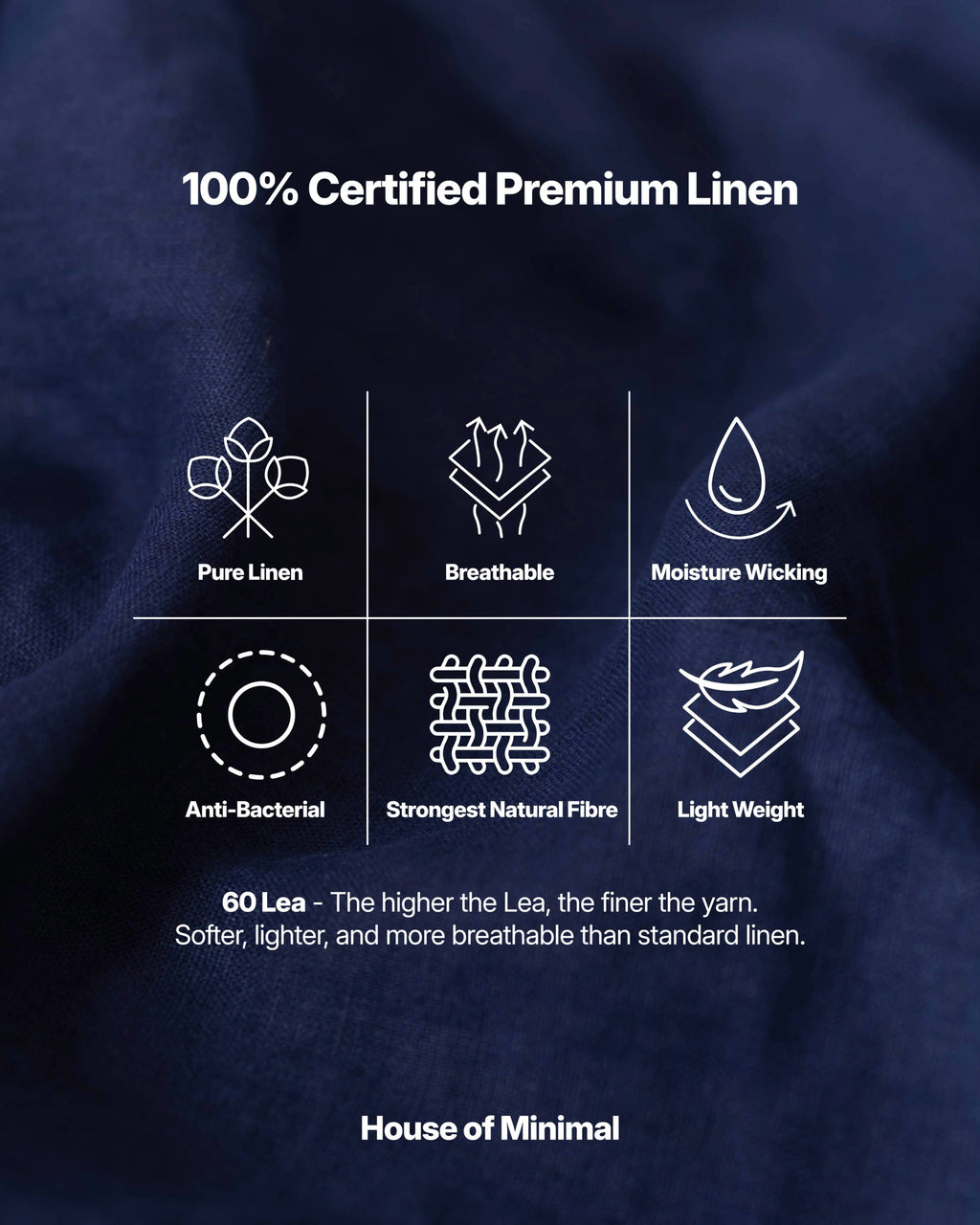 Navy - 100% Pure Linen Shirt