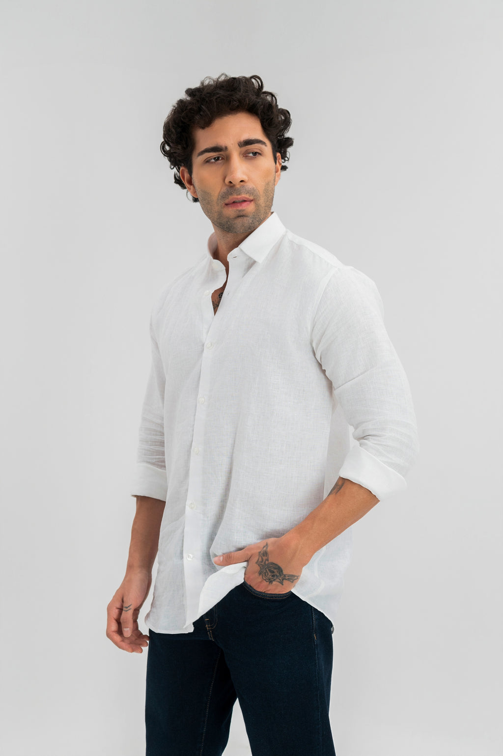 White -  100% Pure Linen Shirt