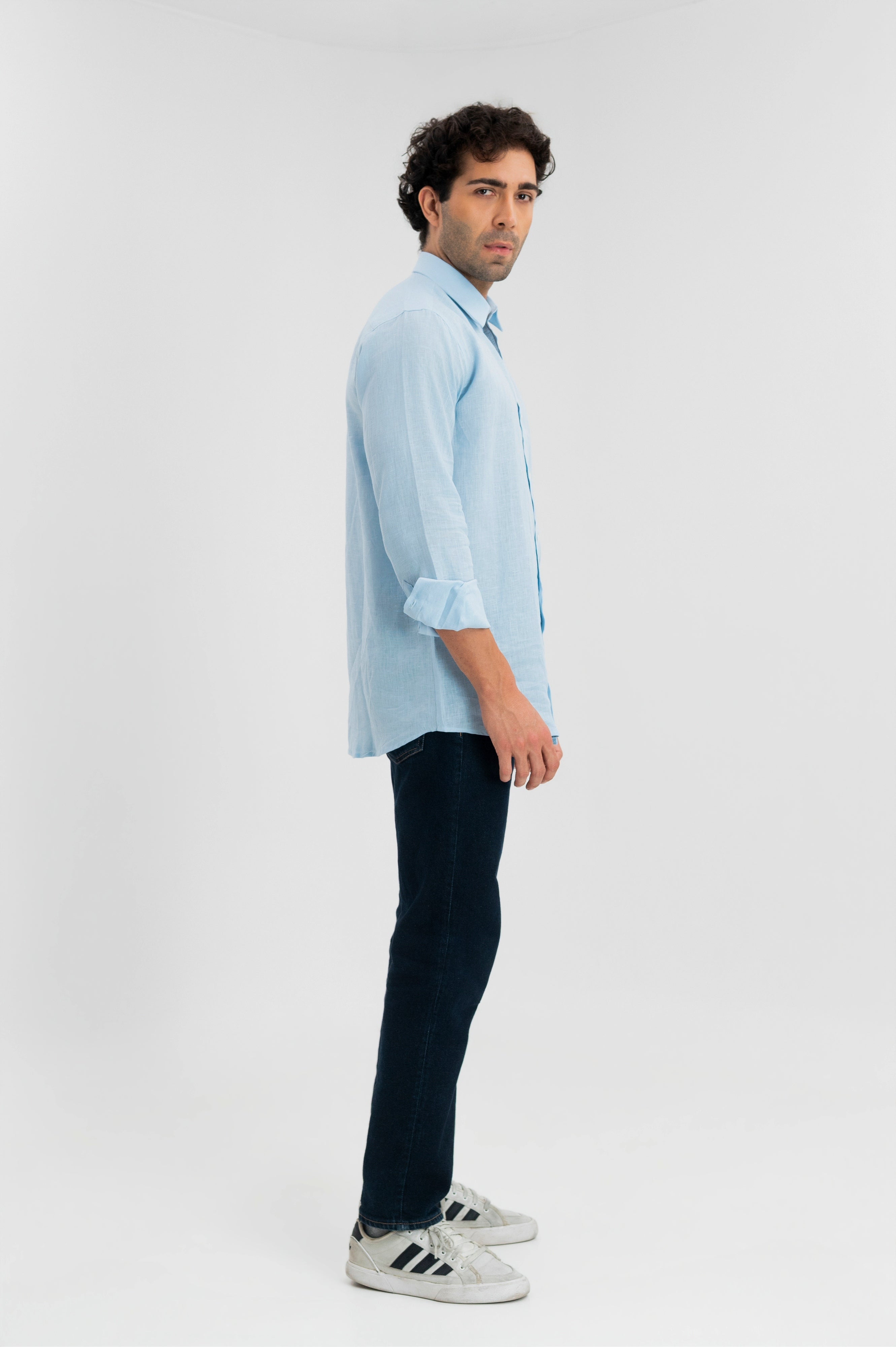 Ice Blue - 100% Pure Linen Shirt