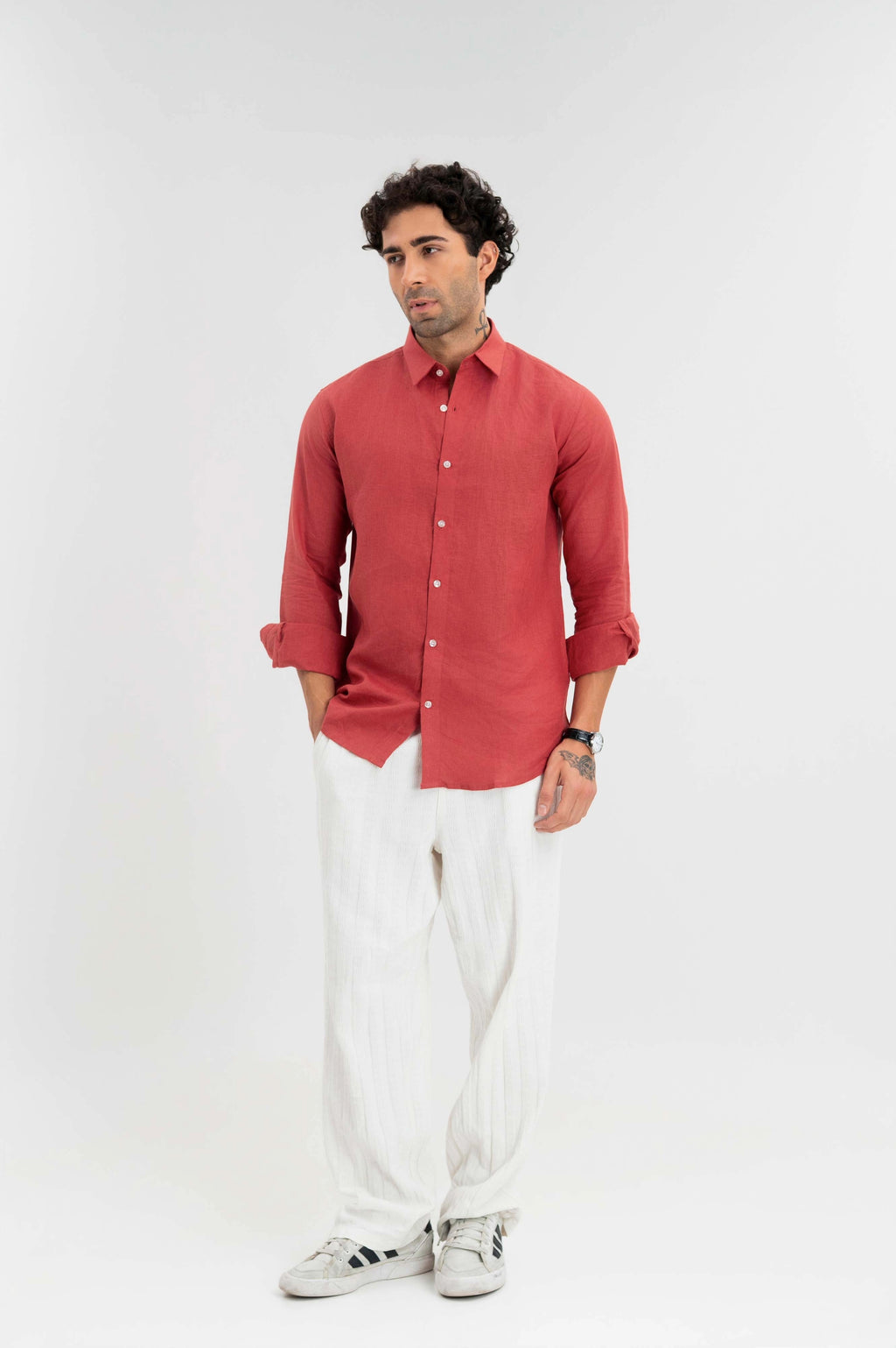 Rust Red - 100% Pure Linen Shirt