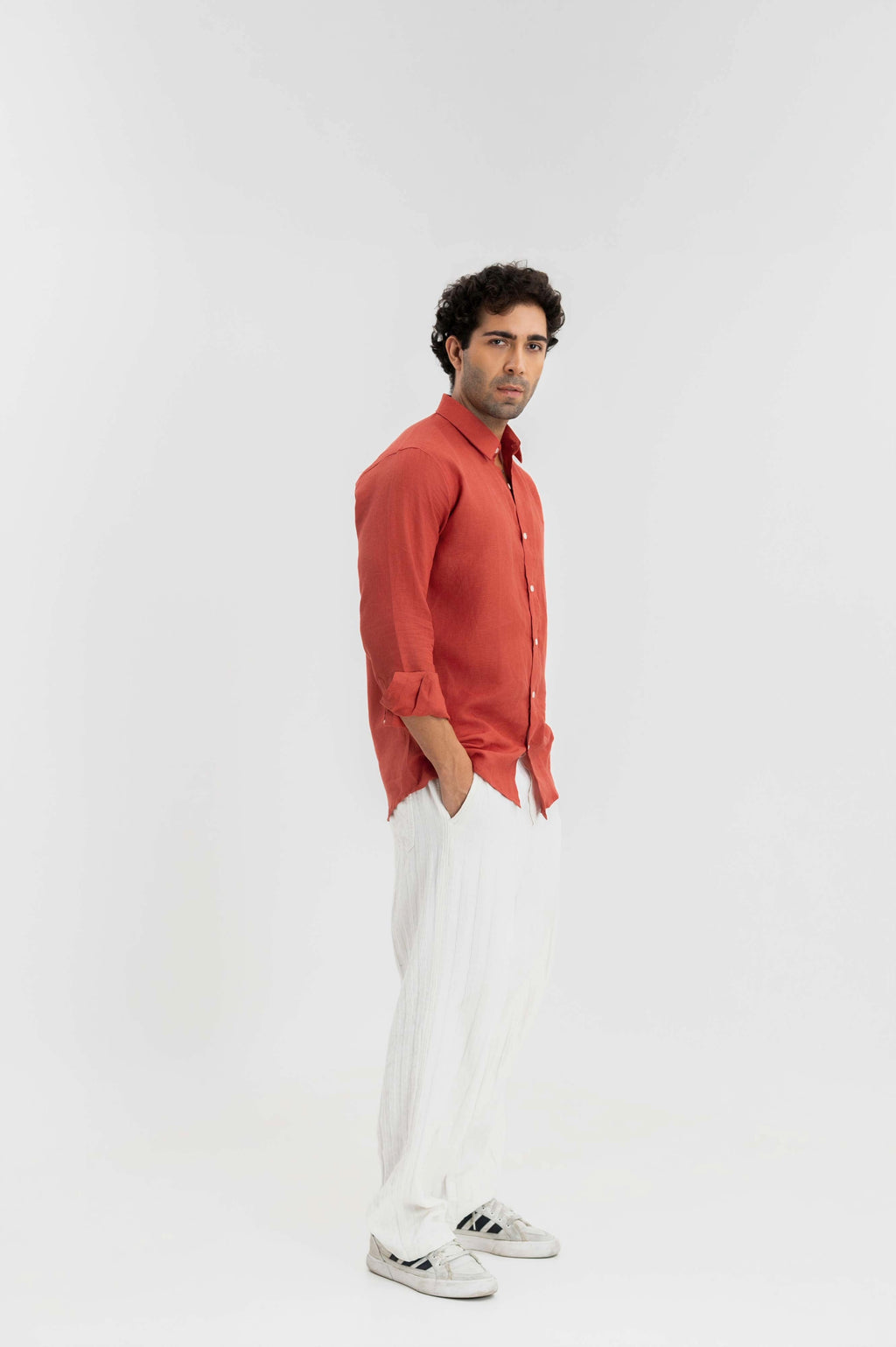 Rust Red - 100% Pure Linen Shirt