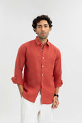Rust Red - 100% Pure Linen Shirt