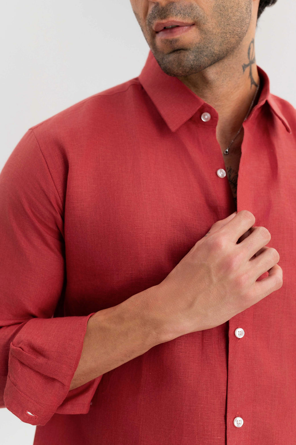 Rust Red - 100% Pure Linen Shirt