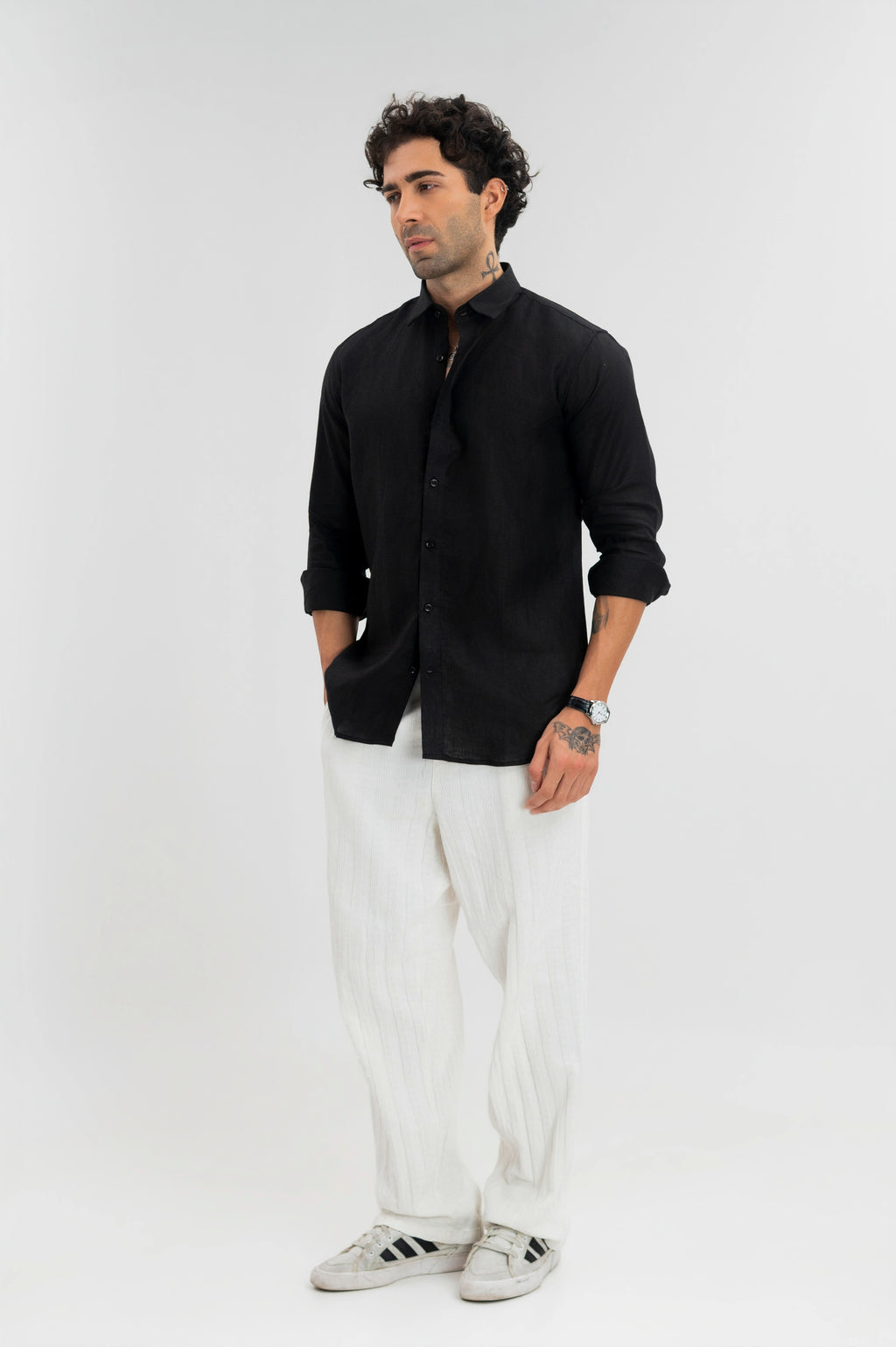 Black - 100% Pure Linen Shirt