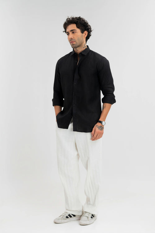 Black - 100% Pure Linen Shirt