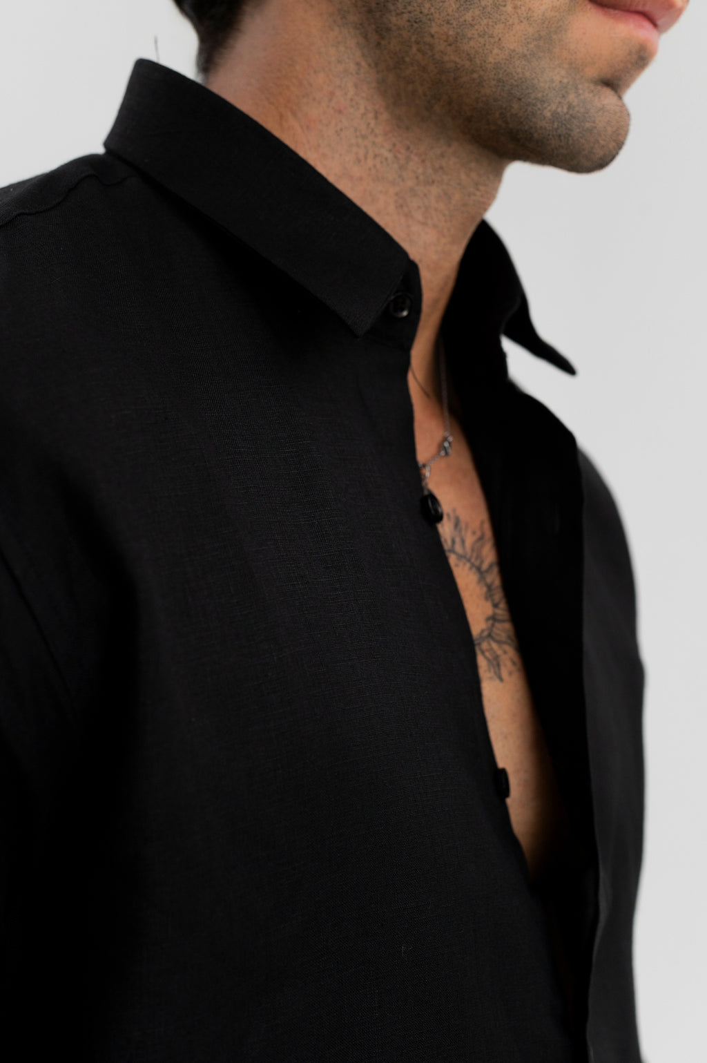 Black - 100% Pure Linen Shirt