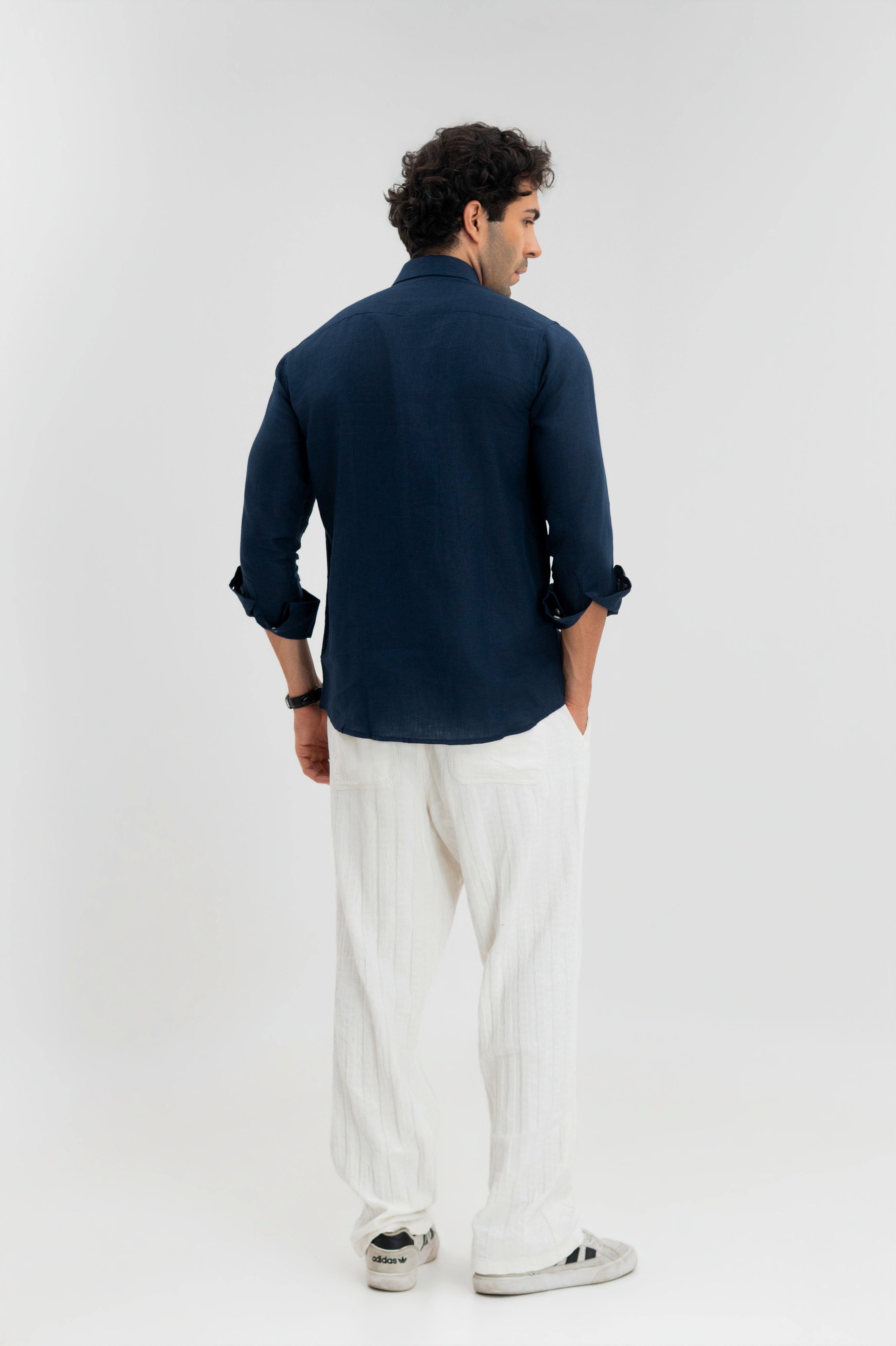 Navy - 100% Pure Linen Shirt