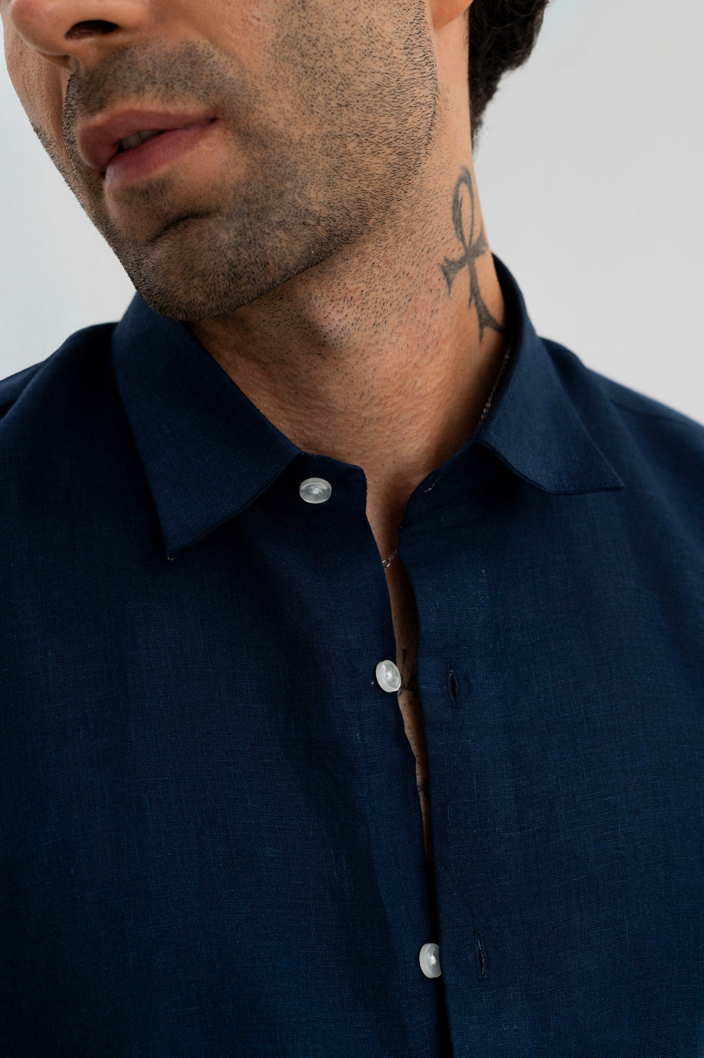 Navy - 100% Pure Linen Shirt