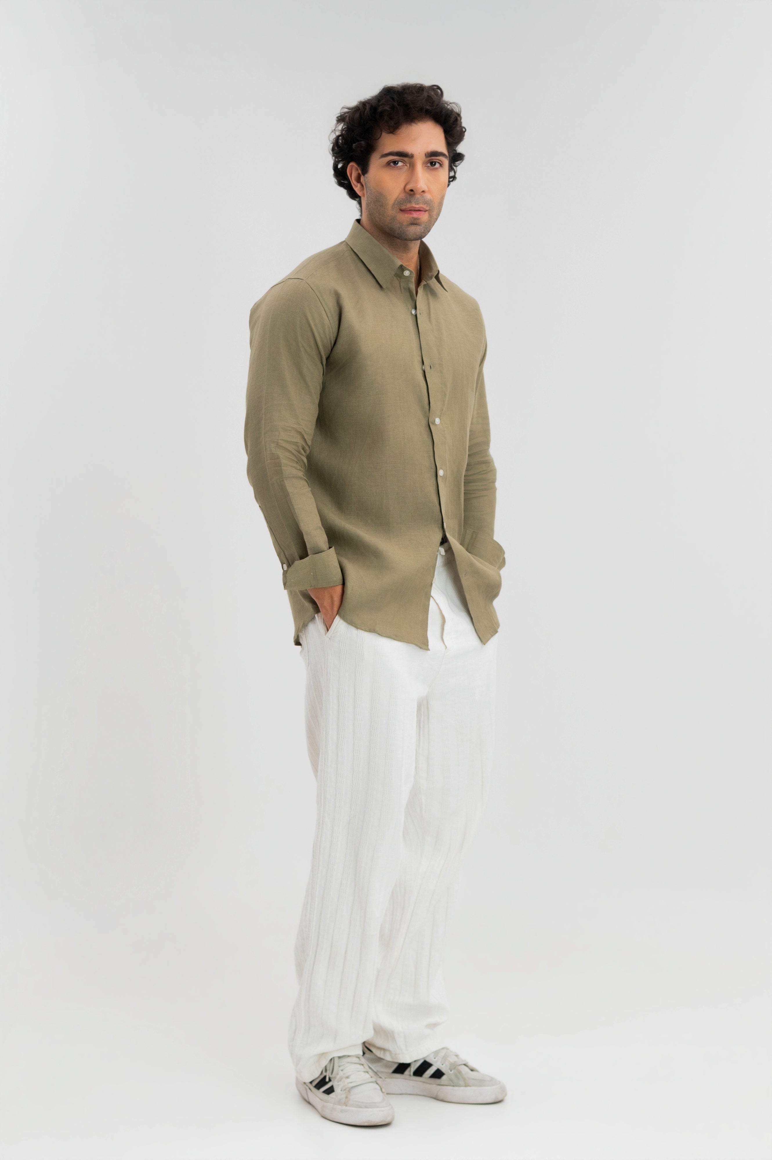 Olive Green - 100% Pure Linen Shirt