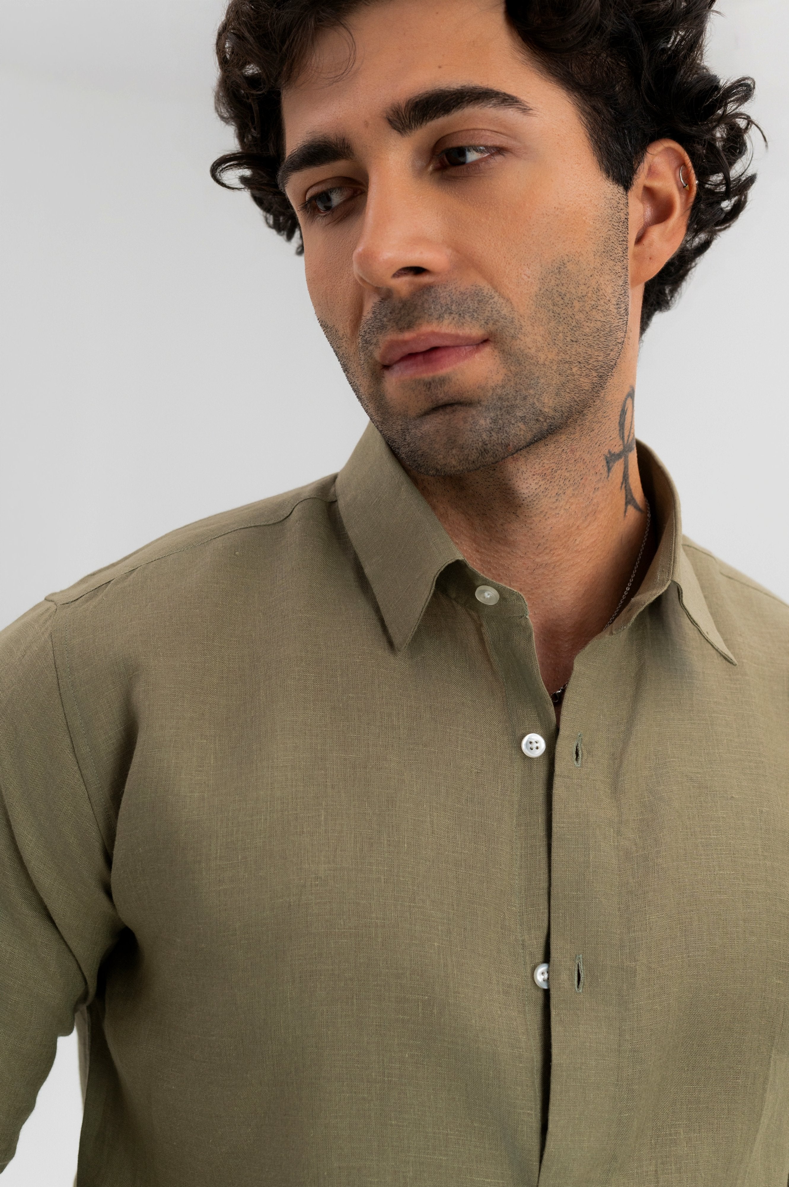 Olive Green - 100% Pure Linen Shirt
