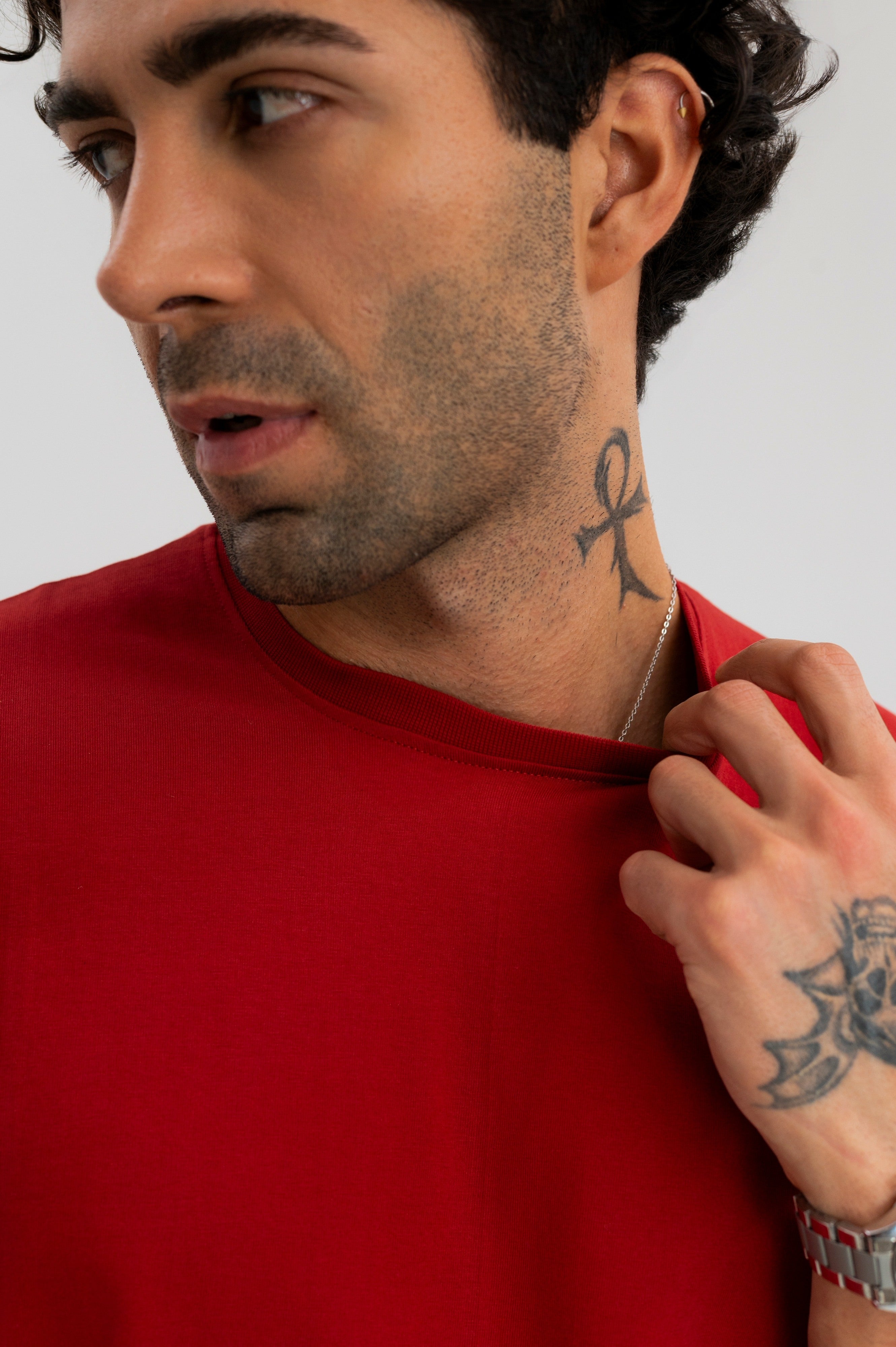 Crimson - Pure Cotton Round Neck Tshirt