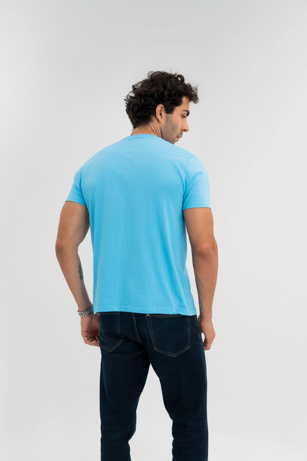 Sky Blue - Pure Cotton Round Neck Tshirt