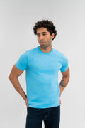 Sky Blue - Pure Cotton Round Neck Tshirt