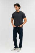 Charcoal - Pure Cotton Round Neck Tshirt